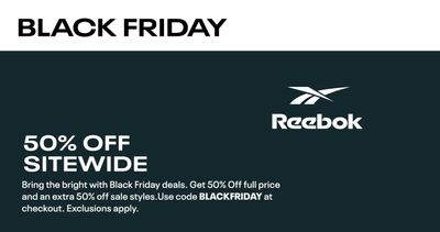 Reebok Canada Black Friday Sale Deals 2022: 50% off Sitewide with Promo Code