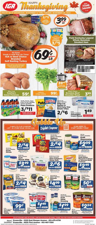 IGA (IN) Weekly Ad Flyer Specials November 16 to November 29, 2022 IGA (IN) Weekly Ad Flyer Specials November 16 to November 29, 2022