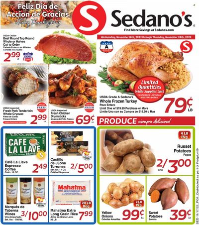 Sedano's (FL) Weekly Ad Flyer Specials November 16 to November 24, 2022