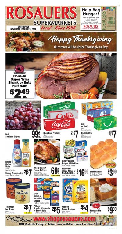 Rosauers (ID, MT, OR, WA) Weekly Ad Flyer Specials November 16 to November 23, 2022
