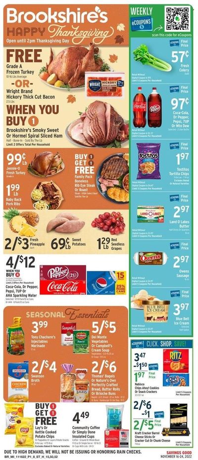 Brookshires (AR, LA, TX) Weekly Ad Flyer Specials November 16 to November 24, 2022