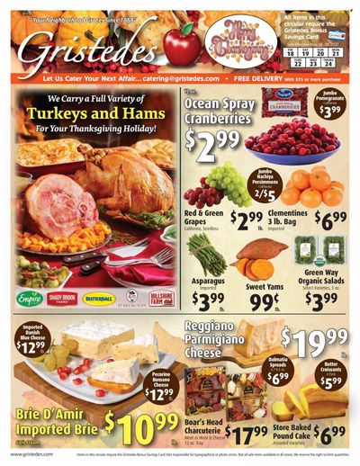 Gristedes (NY) Weekly Ad Flyer Specials November 18 to November 24, 2022