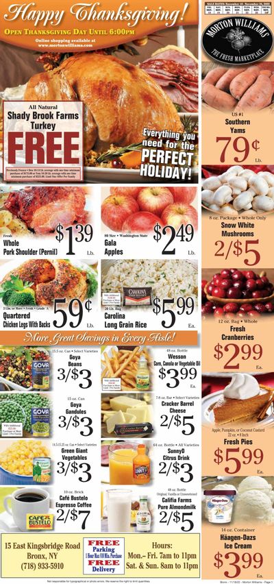 Morton Williams (NY) Weekly Ad Flyer Specials November 18 to November 24, 2022