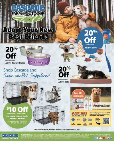 Cascade Farm And Outdoor (OR, WA) Weekly Ad Flyer Specials November 16 to November 22, 2022