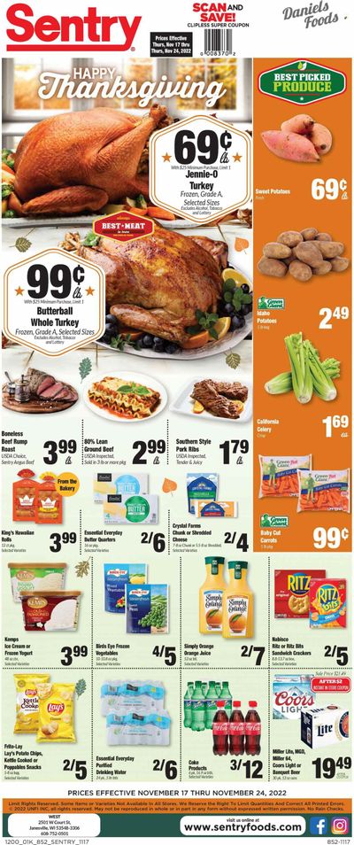 Sentry Foods (WI) Weekly Ad Flyer Specials November 17 to November 24, 2022