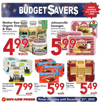 Buy-Low Foods Budget Savers Monthly Flyer November 20 to December 31