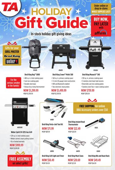 TA Appliances & Barbecues Holiday Gift Guide Flyer November 18 to 30