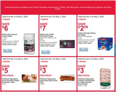 Costco Canada More Savings Weekly Coupons/Flyers for: Ontario, New Brunswick, Newfoundland & Labrador and Nova Scotia, April 20 – 26