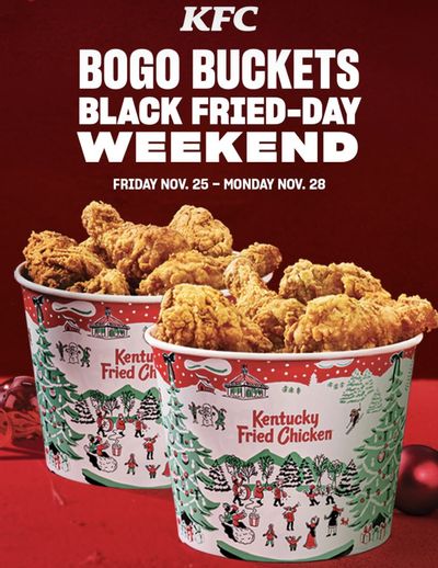 KFC Canada Black-Fried-Day Black Friday Promo 2022: Buy One Bucket Get One Free On DoorDash & SkipTheDishes
