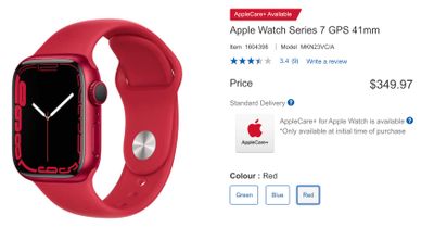 Costco.ca: Apple Watch Series 7 GPS 41mm (Red) $349.97