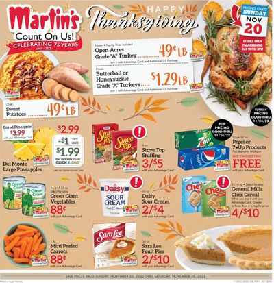Martin’s (IN, MI) Weekly Ad Flyer Specials November 20 to November 26, 2022