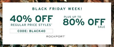 Rockport Canada Black Friday Sale Deals 2022: Save 40% OFF Regular Price Styles +  80% OFF Sale