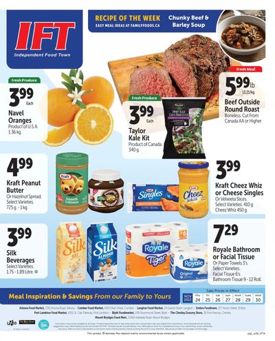 IFT Independent Food Town Flyer November 24 to 30