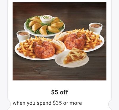 Swiss Chalet Black Friday Coupon 2022: $5 off $35+