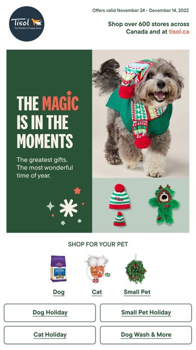 Tisol Pet Nutrition & Supply Stores Flyer November 24 to December 14