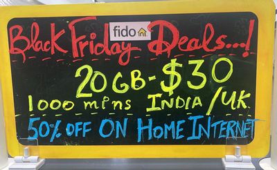 Fido Black Friday Deals 2022: New Customers Get 20GB for $30/month