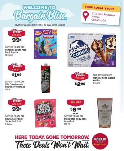 Grocery Outlet (CA, ID, OR, PA, WA) Weekly Ad Flyer Specials November 23 to November 29, 2022