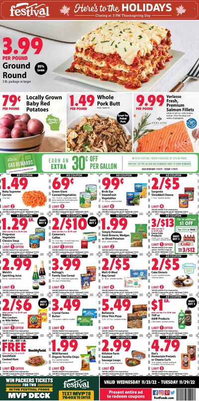 Festival Foods (WI) Weekly Ad Flyer Specials November 23 to November 29, 2022