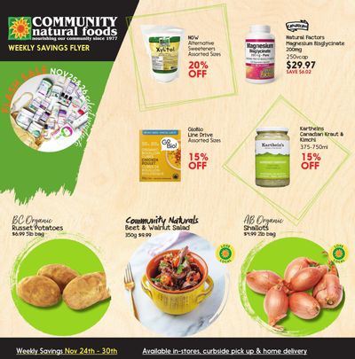 Community Natural Foods Flyer November 24 to 30