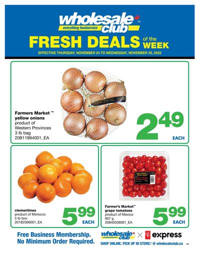 Wholesale Club (ON) Fresh Deals of the Week Flyer November 24 to 30