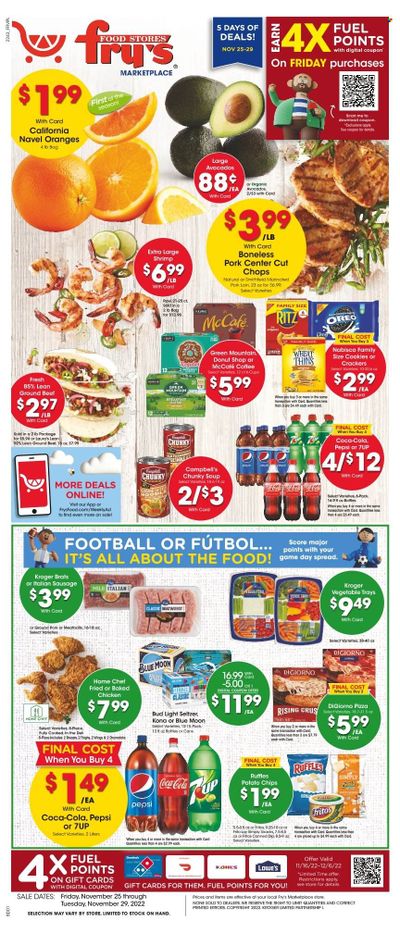 Fry’s (AZ) Weekly Ad Flyer Specials November 25 to November 29, 2022