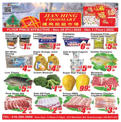 Jian Hing Foodmart (Scarborough) Flyer November 25 to December 1