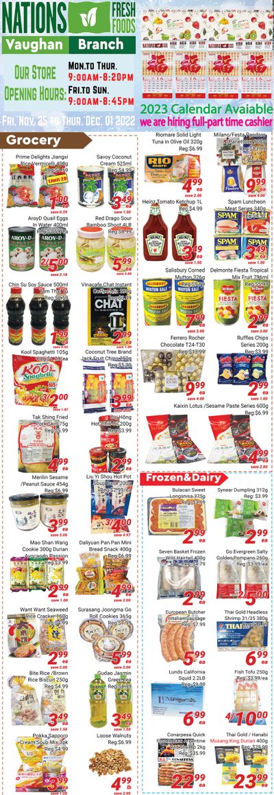 Nations Fresh Foods (Vaughan) Flyer November 25 to December 1