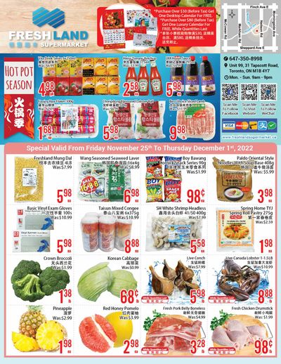 FreshLand Supermarket Flyer November 25 to December 1