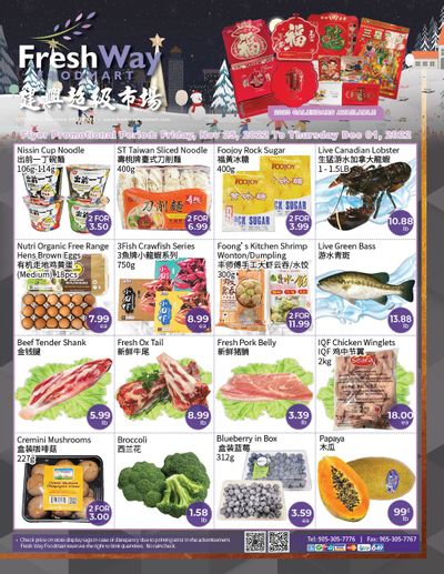FreshWay Foodmart Flyer November 25 to December 1