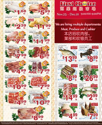 First Choice Supermarket Flyer November 25 to December 1