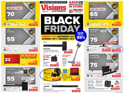 Visions Electronics Black Friday Flyer November 25 to December 1, 2022