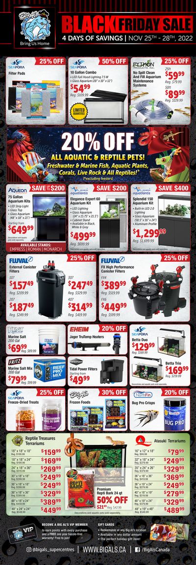 Big Al's Black Friday Sale Flyer November 25 to 28, 2022