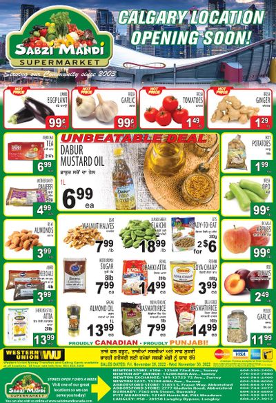 Sabzi Mandi Supermarket Flyer November 25 to 30
