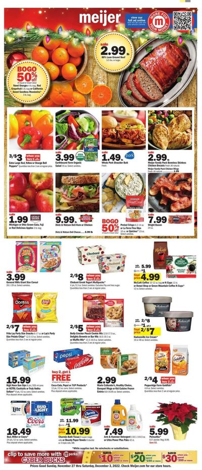 Meijer (IN) Weekly Ad Flyer Specials November 27 to December 3, 2022