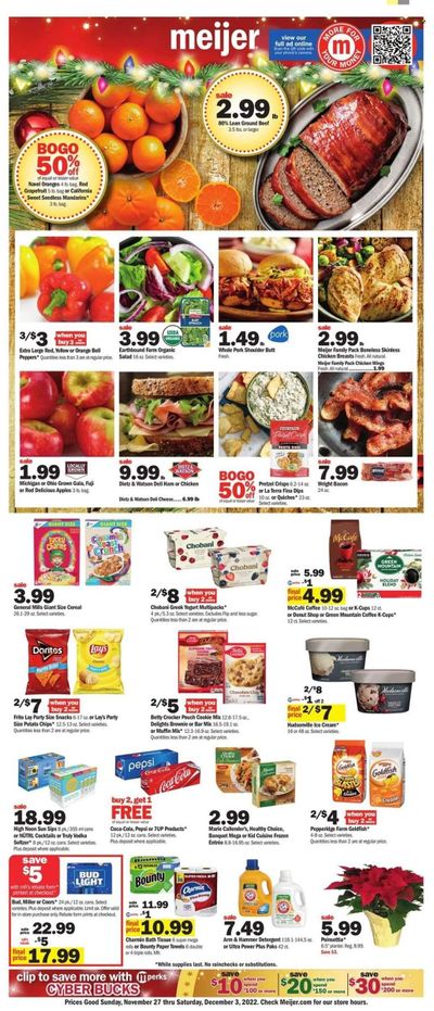 Meijer (OH) Weekly Ad Flyer Specials November 27 to December 3, 2022