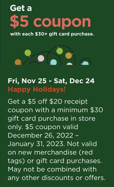 Value Village Canada Black Friday Offers: Get A $5 Coupon With Each $30 Gift Card Purchase