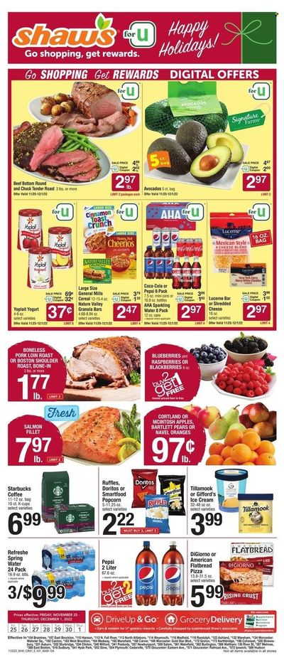 Shaw’s (MA, ME, NH, RI, VT) Weekly Ad Flyer Specials November 25 to December 1, 2022