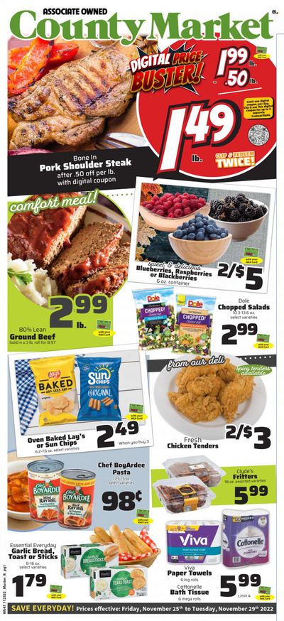 County Market (IL, IN, MO) Weekly Ad Flyer Specials November 25 to November 29, 2022