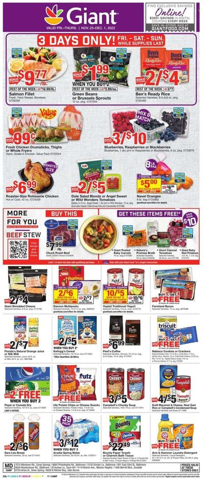 Giant Food (DE, MD, VA) Weekly Ad Flyer Specials November 25 to December 1, 2022