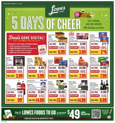 Lowes Foods (NC, SC) Weekly Ad Flyer Specials November 25 to November 29, 2022