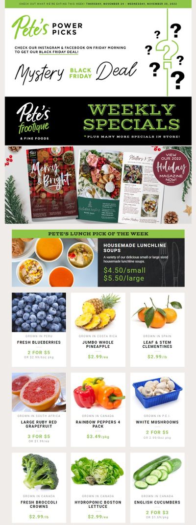 Pete's Fine Foods Flyer November 24 to 30