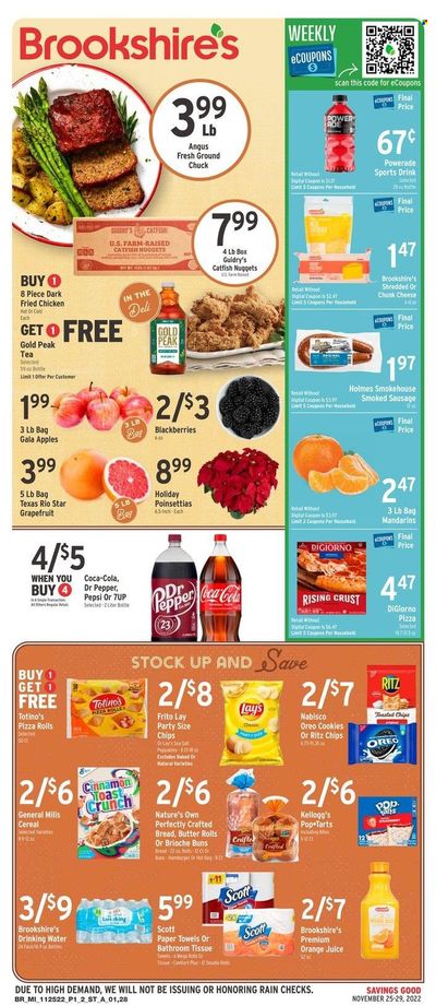 Brookshires (AR, LA, TX) Weekly Ad Flyer Specials November 25 to November 29, 2022