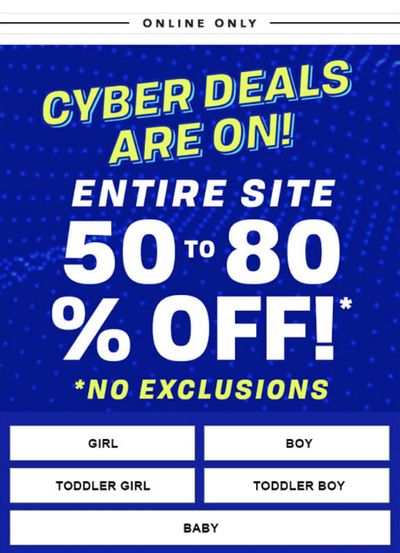 The Children’s Place Canada Cyber Weekend Sale: Get 50%-80% Off The Entire Site