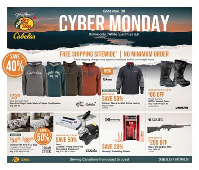 Bass Pro Shops Cyber Monday Flyer November 28 to 30