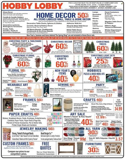 Hobby Lobby Weekly Ad Flyer Specials November 27 to December 3, 2022