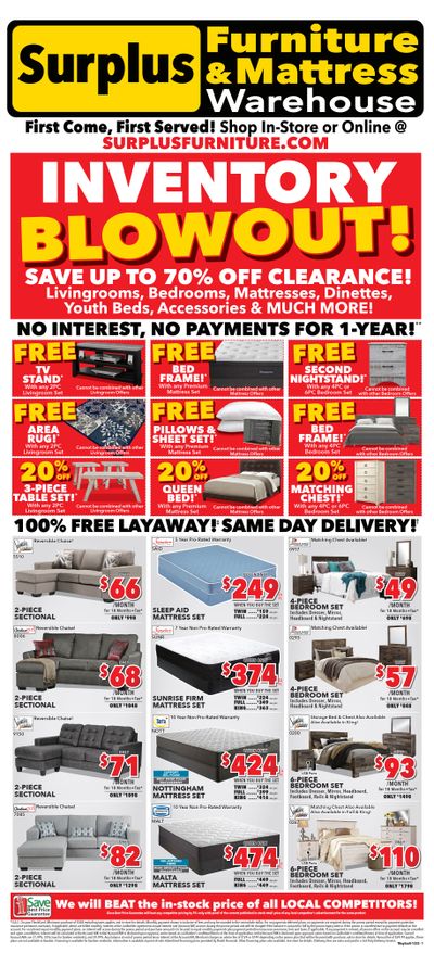 Surplus Furniture & Mattress Warehouse (Thunder Bay) Flyer November 28 to December 18