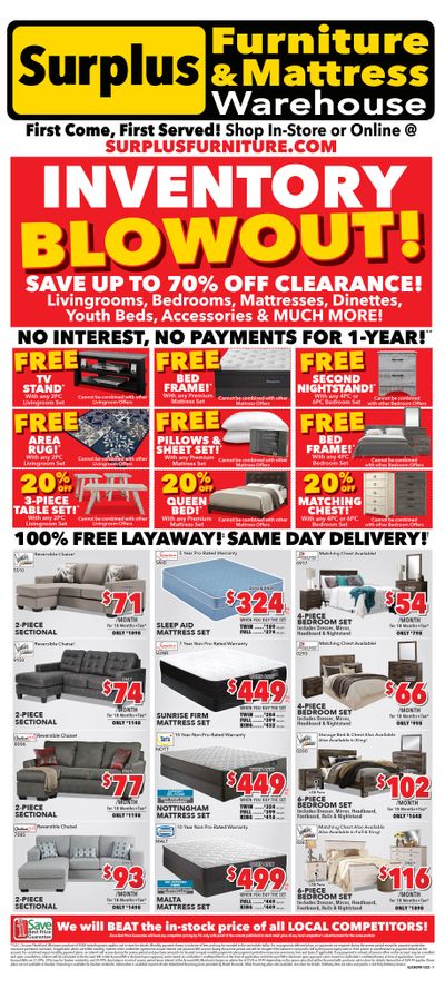 Surplus Furniture & Mattress Warehouse (St. John's) Flyer November 28 to December 18