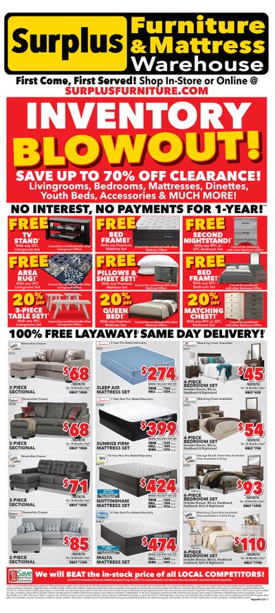 Surplus Furniture & Mattress Warehouse (Saskatoon) Flyer November 28 to December 18