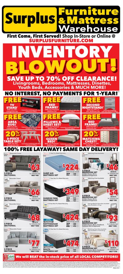 Surplus Furniture & Mattress Warehouse (Owen Sound) Flyer November 28 to December 18