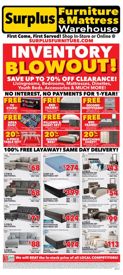 Surplus Furniture & Mattress Warehouse (Calgary) Flyer November 28 to December 18
